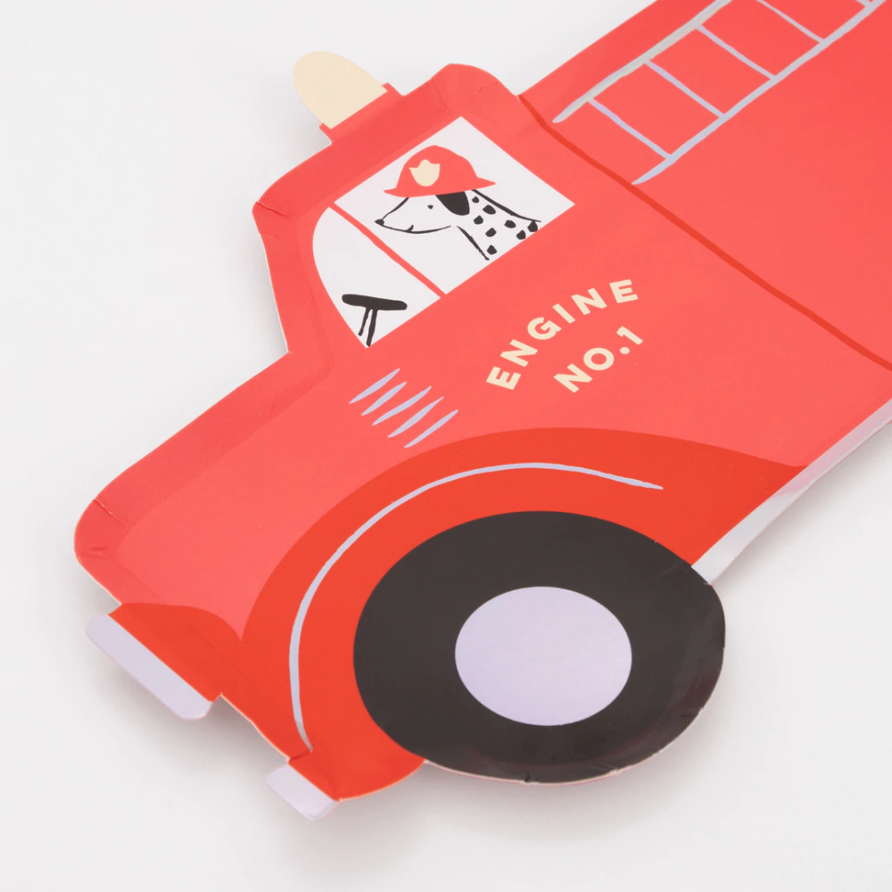 Brandweerwagen Borden - 8 stuks - Fire Truck Meri Meri