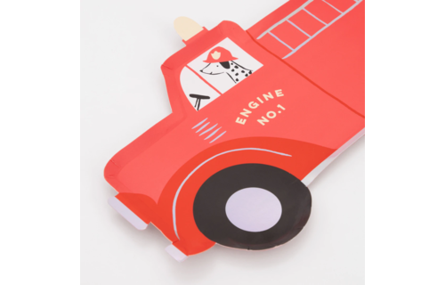 Brandweerwagen Borden - 8 stuks - Fire Truck Meri Meri