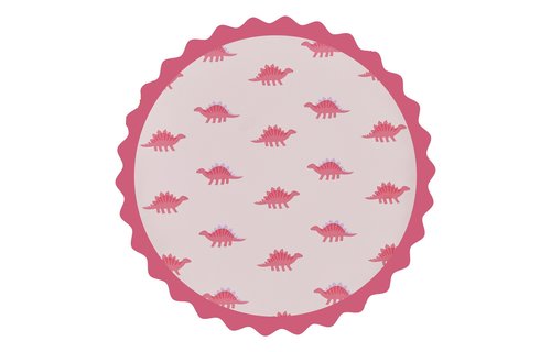 Roze Dinosaurus Borden - 8 stuks - Pink Dinosaur Ginger Ray