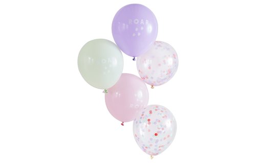 Roar! Dinosaurus Ballonnen Mix - 5 stuks - Pink Dinosaur Ginger Ray