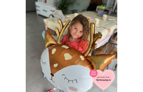 Deer (Hert) Kop Folieballon Supershape - per stuk - Woodland Feestartikelen