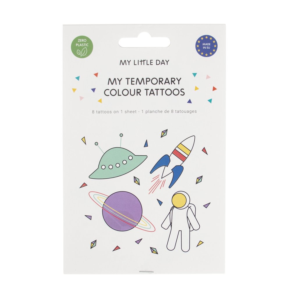Cosmic Plaktatoeages - Set van 8 - Tijdelijke tattoos