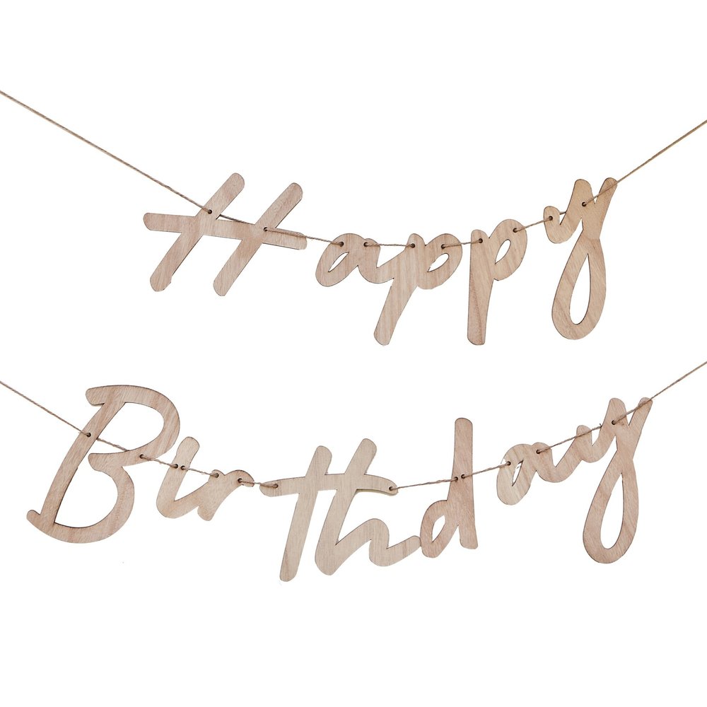 Houten Slinger 'Happy Birthday' - per stuk
