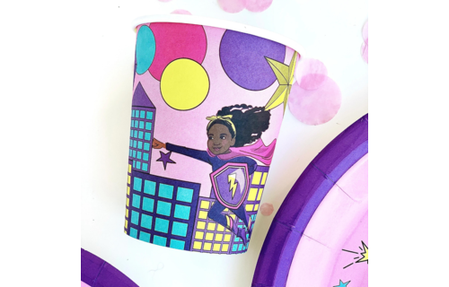 Supergirl Pink Bekers - 8 stuks - Superhelden