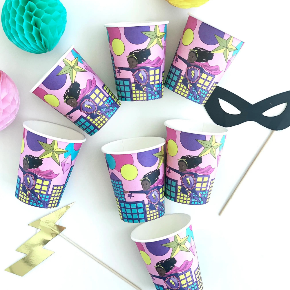 Supergirl Pink Bekers - 8 stuks - Superhelden
