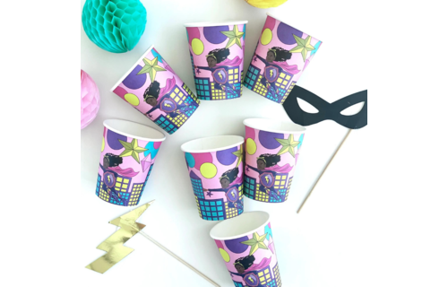 Supergirl Pink Bekers - 8 stuks - Superhelden