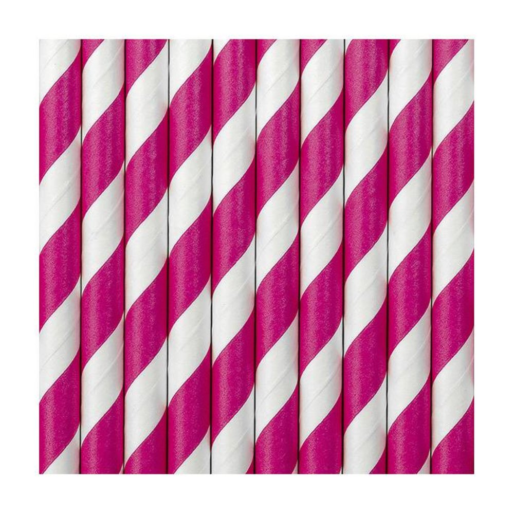 Rietjes Streepjes Roze en Wit - 10 stuks - 20 cm