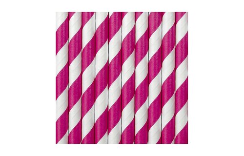 Rietjes Streepjes Roze en Wit - 10 stuks - 20 cm