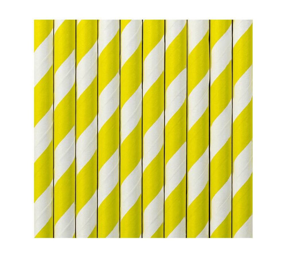 Rietjes Streepjes Geel en Wit - 10 stuks - 20 cm
