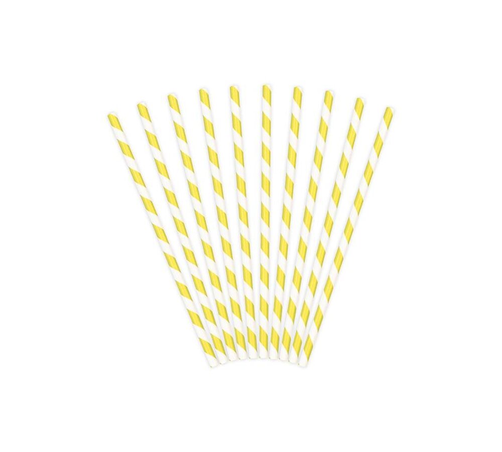 Rietjes Streepjes Geel en Wit - 10 stuks - 20 cm
