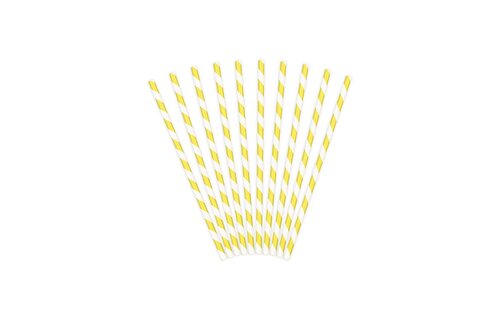 Rietjes Streepjes Geel en Wit - 10 stuks - 20 cm