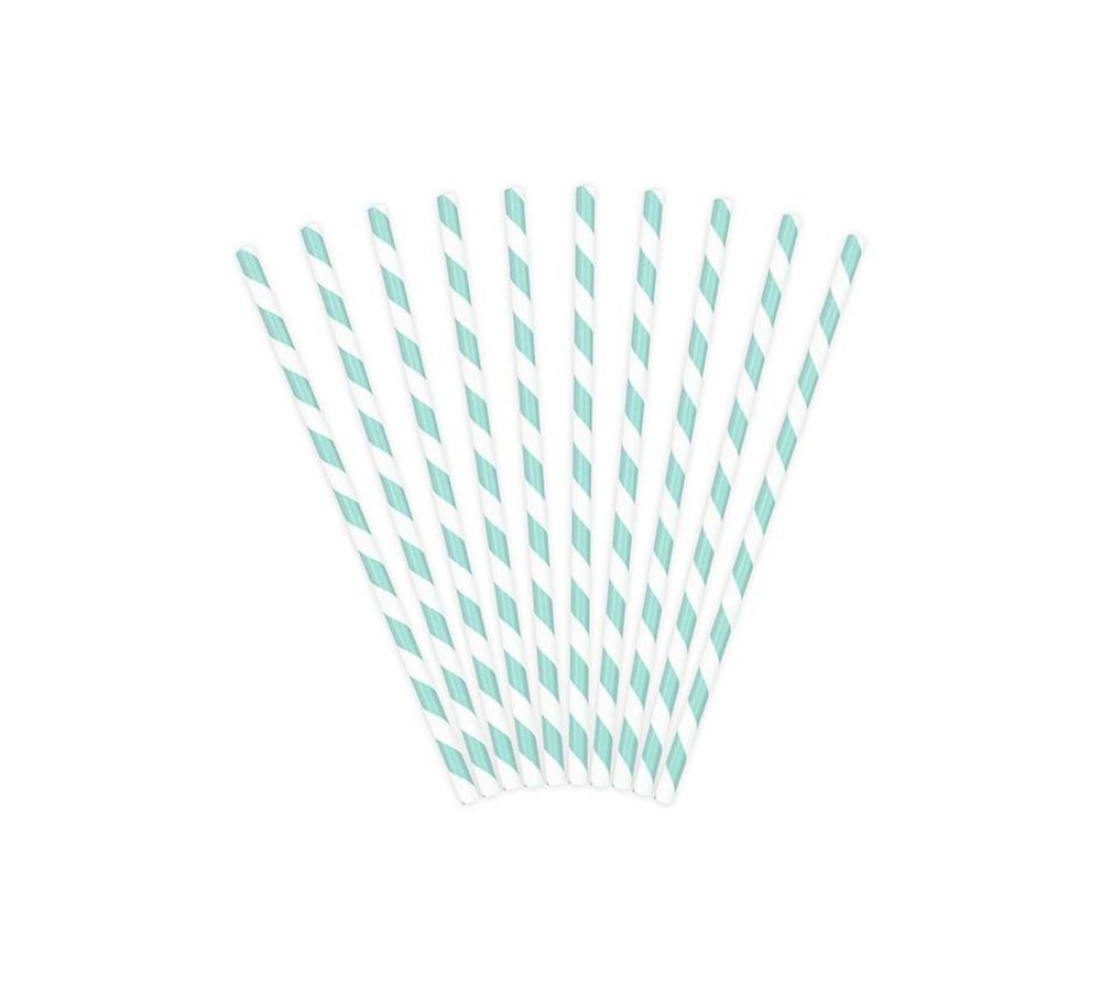 Rietjes Streepjes Babyblauw en Wit - 10 stuks - 20 cm