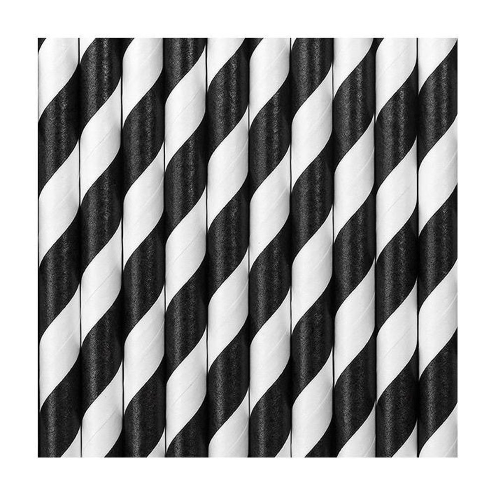 Rietjes Streepjes Zwart en Wit - 10 stuks - 20 cm