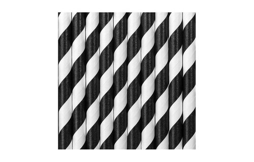Rietjes Streepjes Zwart en Wit - 10 stuks - 20 cm