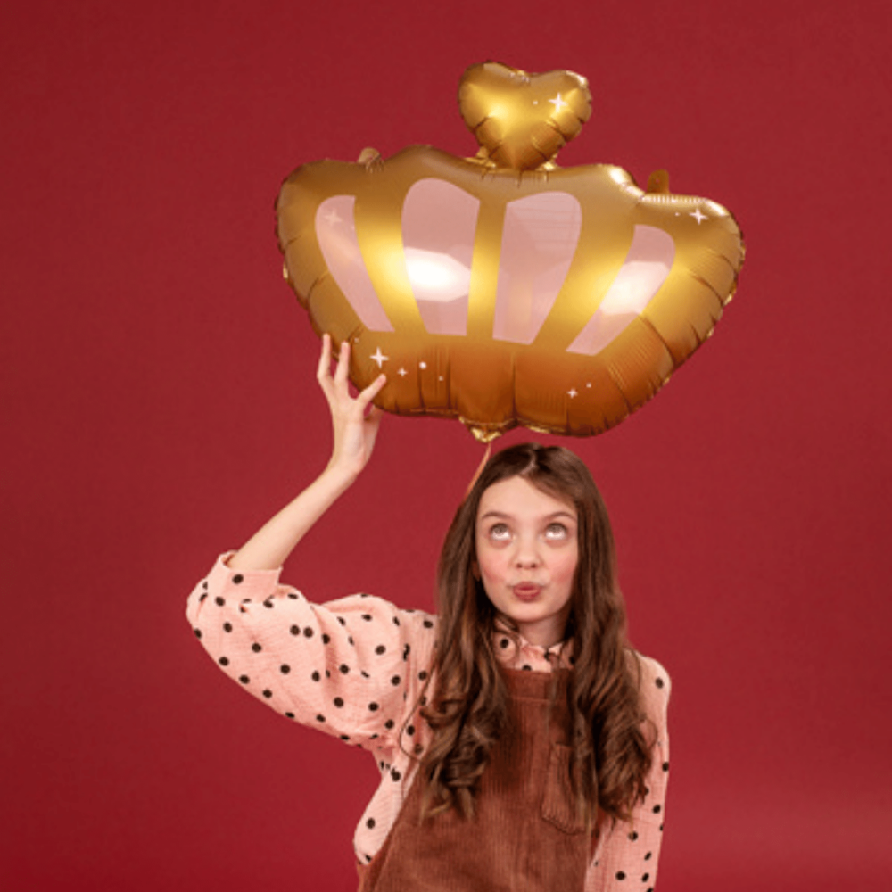 Kroon Folieballon - per stuk - Prinses feestartikelen