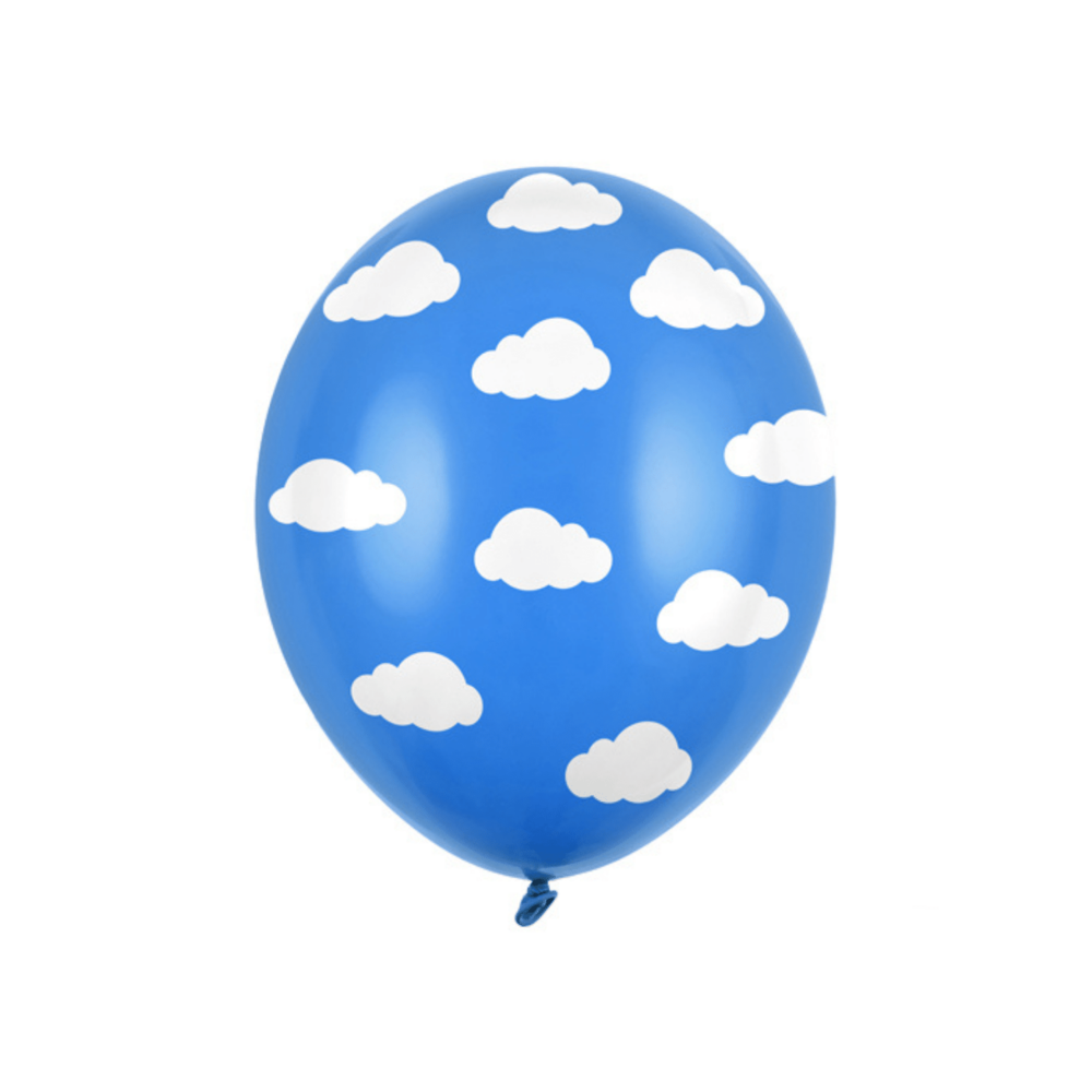Ballonnen met Wolkjes (Blauw) - 6 stuks - 30 cm