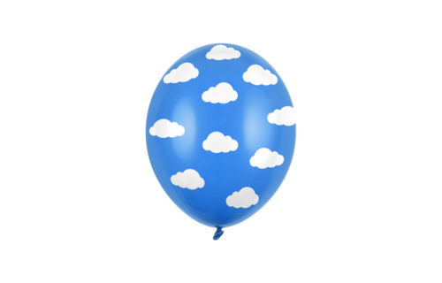 Ballonnen met Wolkjes (Blauw) - 6 stuks - 30 cm