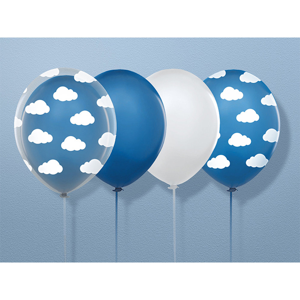 Ballonnen met Wolkjes (Blauw) - 6 stuks - 30 cm