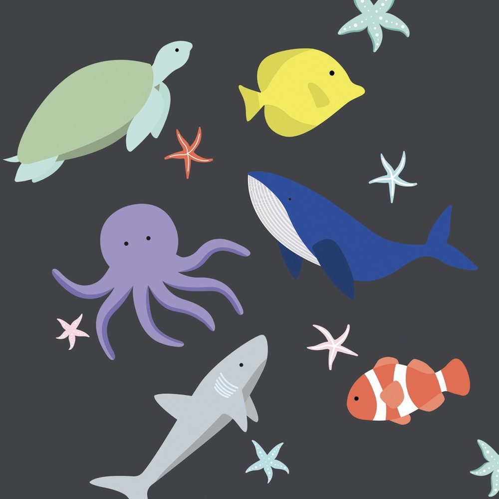 Zeedieren (Ocean) Plaktatoeages - Set van 8 - Diep in de zee tattoos