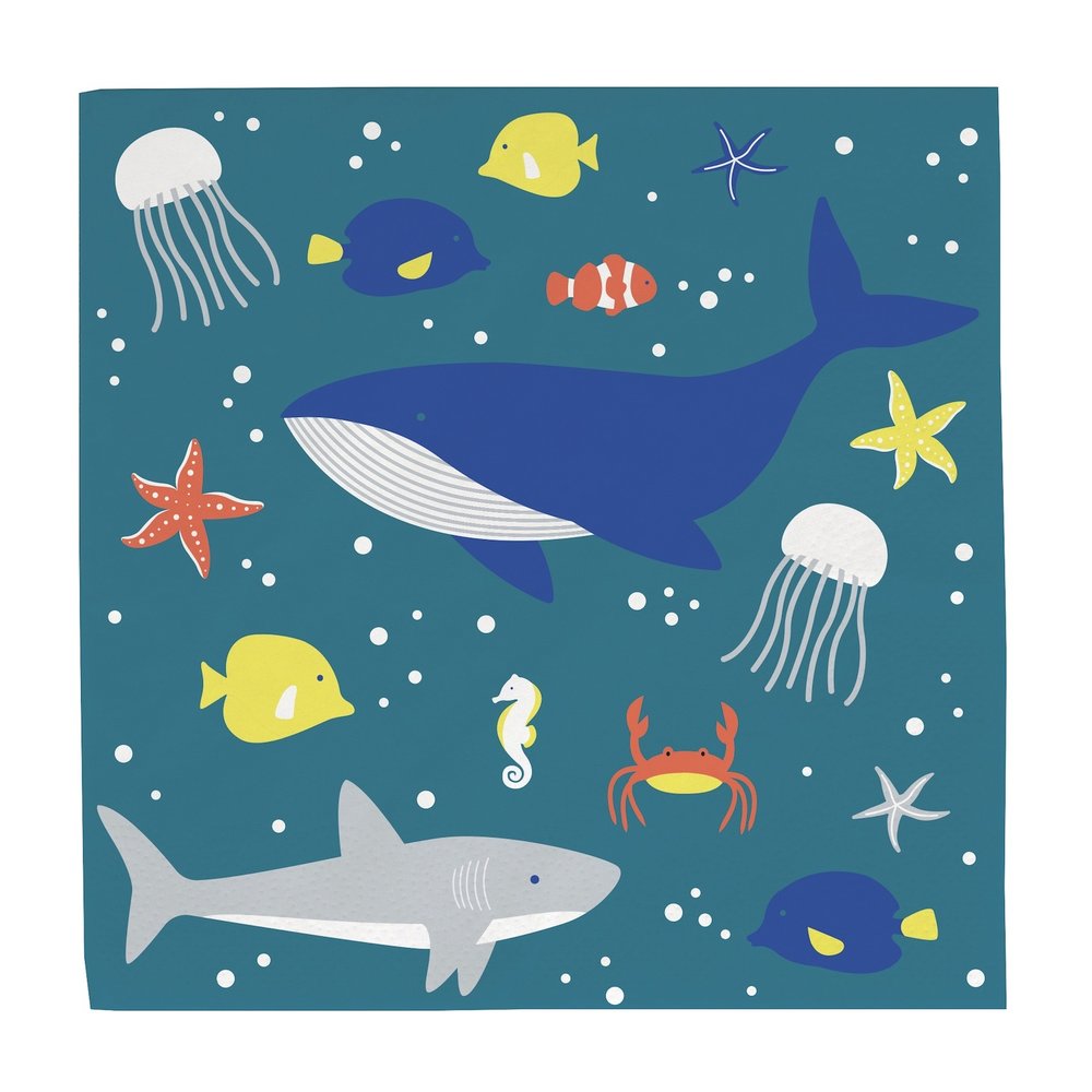 Zeedieren (Ocean) Servetten -20 stuks - Diep in de zee