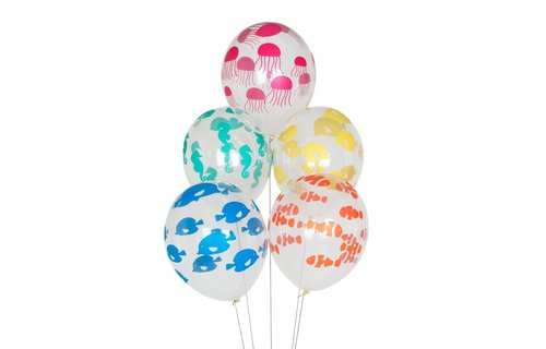 Zeedieren (Ocean) Ballonnen - 5 stuks - Diep in de zee