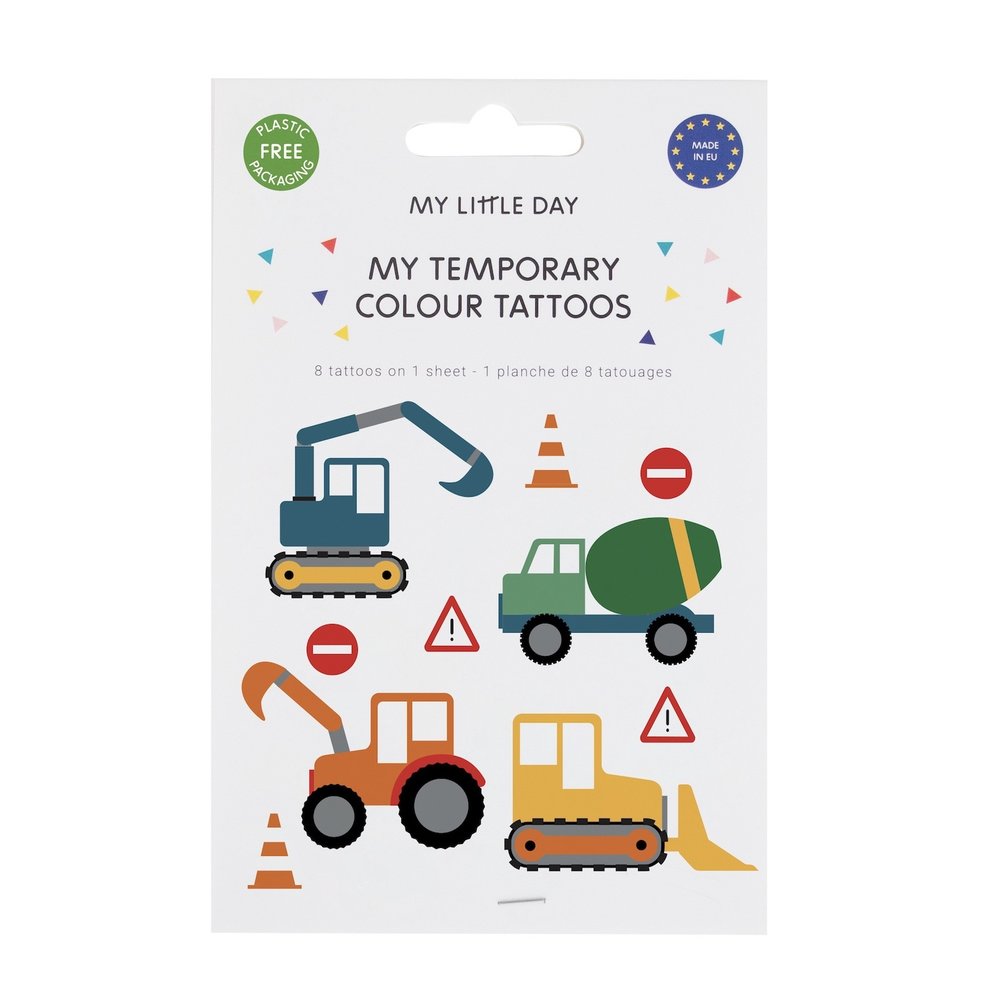 Bouwplaats Plaktatoeages - Set van 8 - Construction tattoos