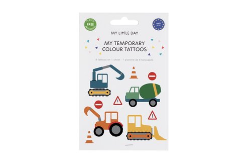 Bouwplaats Plaktatoeages - Set van 8 - Construction tattoos