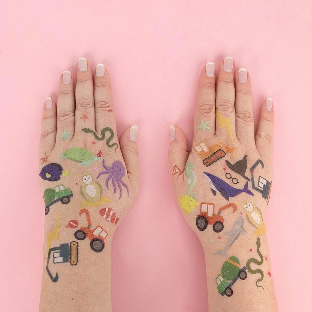 Zeedieren (Ocean) Plaktatoeages - Set van 8 - Diep in de zee tattoos