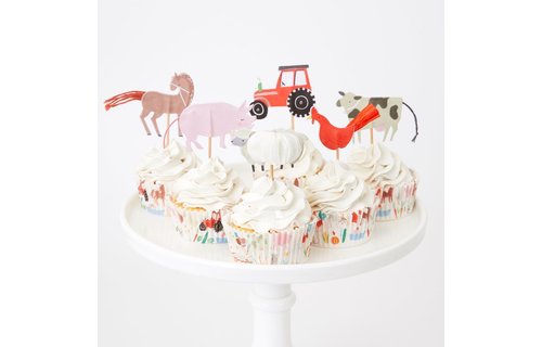 On the Farm Cupcakes Set - 24 stuks - Boerderij feestartikelen