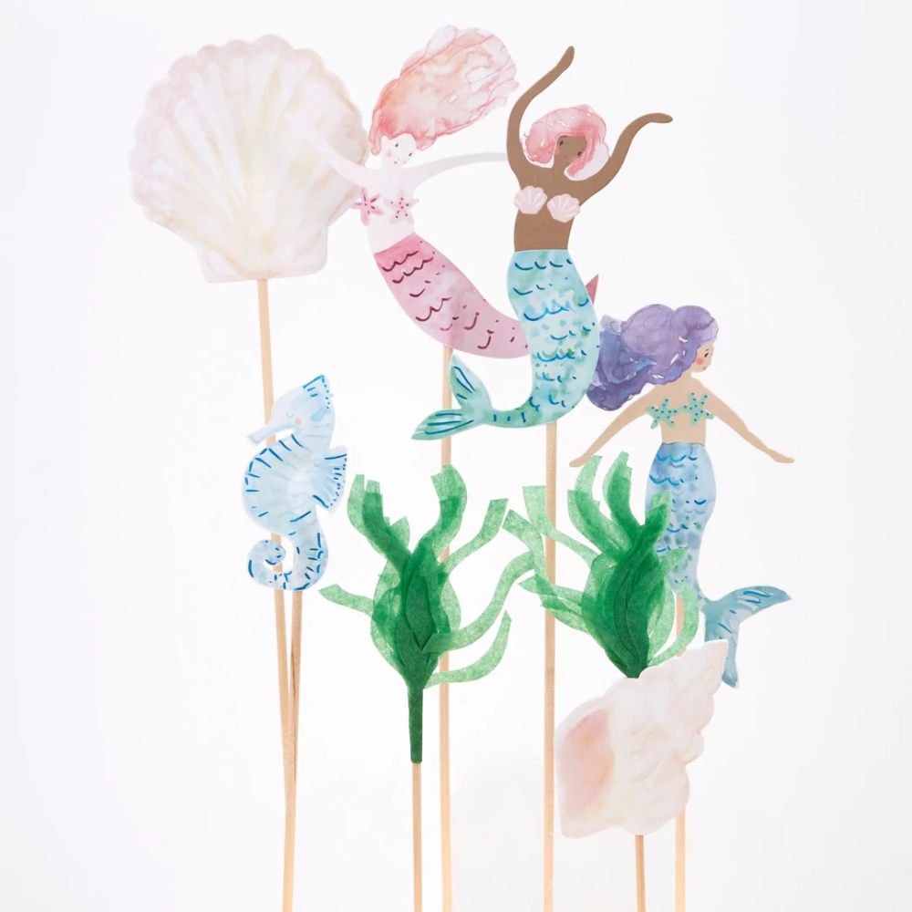 Mermaid Taarttopper - Set van 7 - Mermaid Party