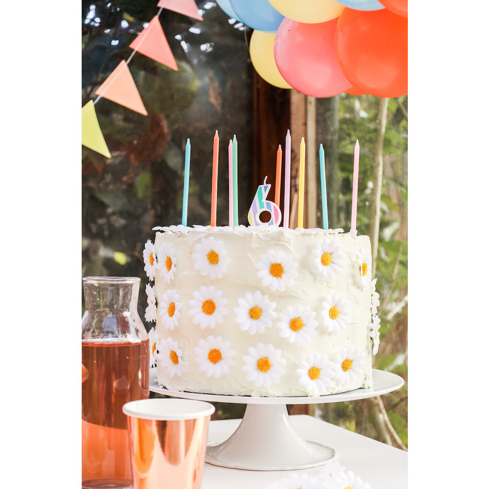 1 Jaar Kaarsjes Pastel - per stuk - Cijfer taartkaarsjes