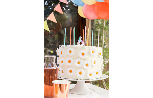 1 Jaar Kaarsjes Pastel - per stuk - Cijfer taartkaarsjes