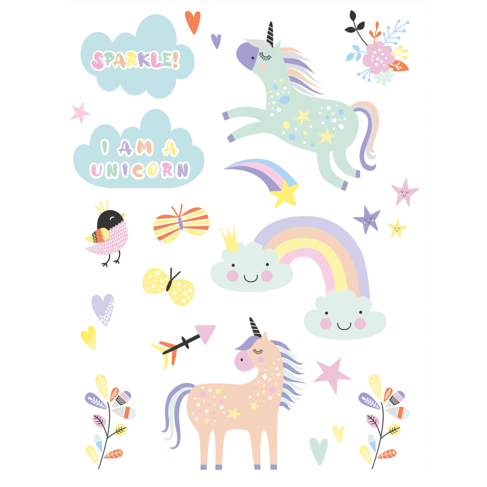 Unicorns & Rainbows Tatoeages - 6 stuks - Eenhoorn feestartikelen