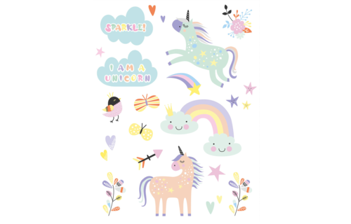 Unicorns & Rainbows Tatoeages - 6 stuks - Eenhoorn feestartikelen