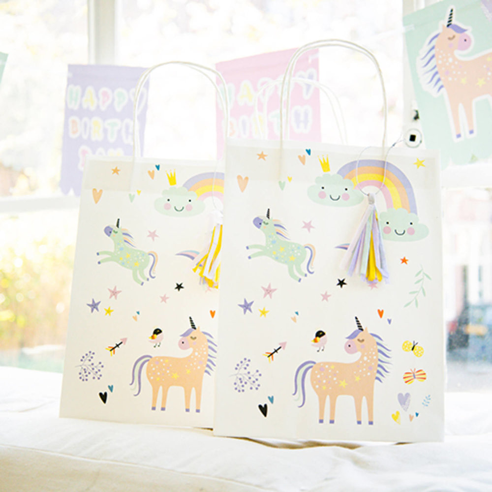 Unicorns & Rainbows Uitdeeltasjes - 6 stuks - Eenhoorn feestartikelen
