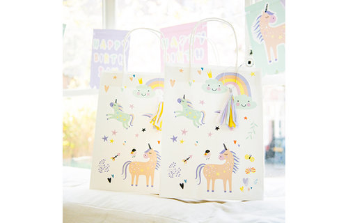Unicorns & Rainbows Uitdeeltasjes - 6 stuks - Eenhoorn feestartikelen