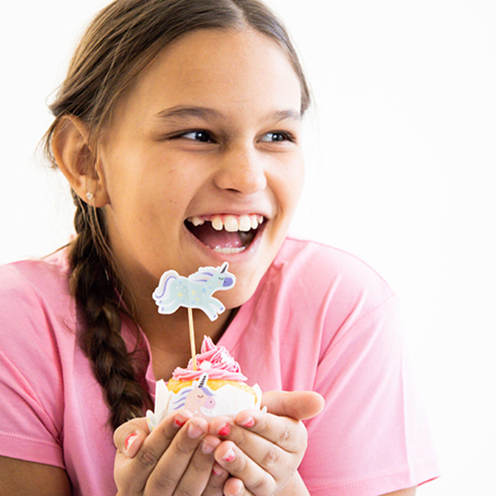 Unicorns & Rainbows Cupcakes Decoratie Set - 6 stuks - Eenhoorn feestartikelen