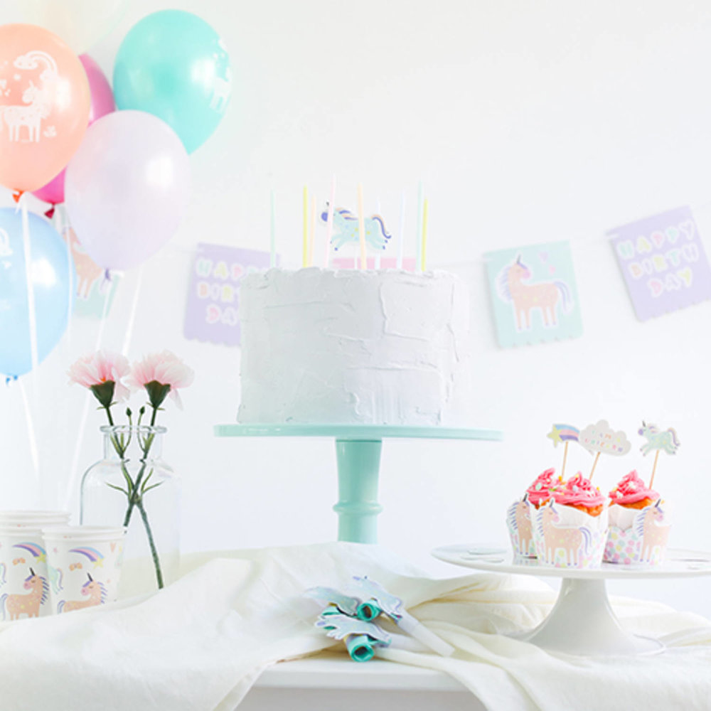 Unicorns & Rainbows Cupcakes Decoratie Set - 6 stuks - Eenhoorn feestartikelen