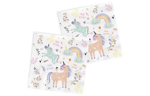 Unicorns & Rainbows Servetten - 20 stuks - Eenhoorn feestartikelen