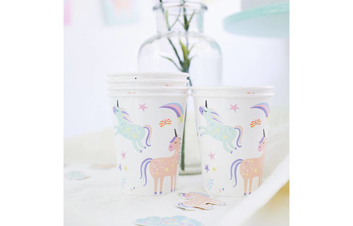 Unicorns & Rainbows Bekers - 6 stuks - Eenhoorn feestartikelen