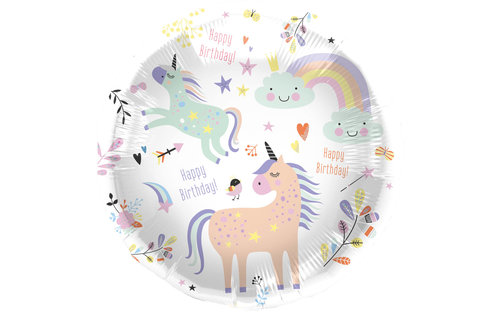 Unicorns & Rainbows Folieballon (Rond) - per stuk - Eenhoorn versiering