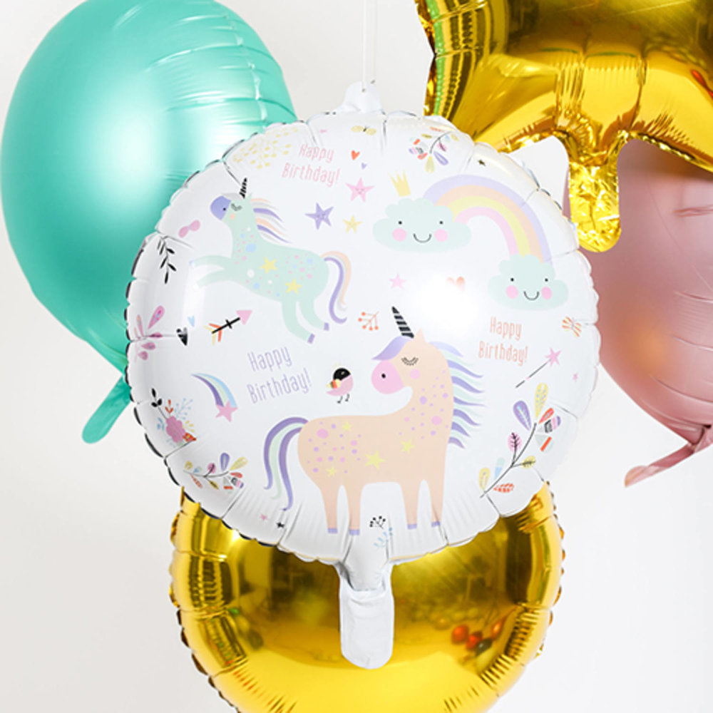 Unicorns & Rainbows Folieballon (Rond) - per stuk - Eenhoorn versiering