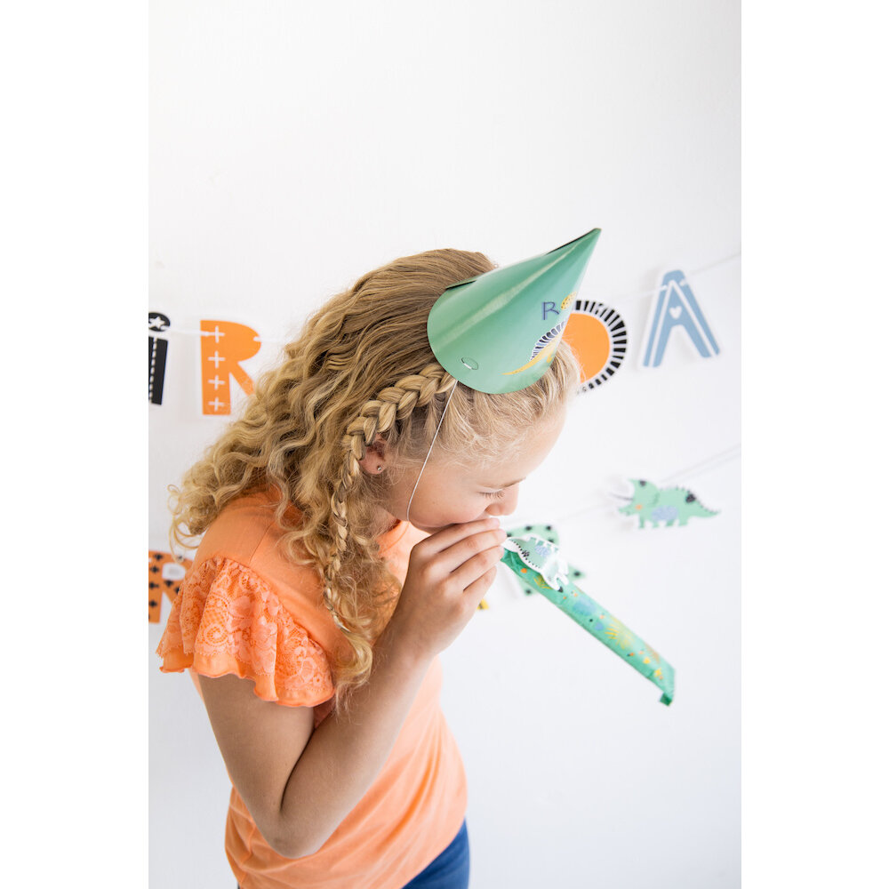 Dino Roars Hoedjes - 6 stuks - Dinosaurus feestartikelen