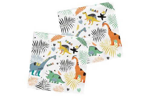 Dino Roars Servetten - 20 stuks - Dinosaurus feestartikelen