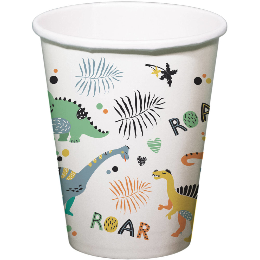 Dino Roars Bekers - 6 stuks - Dinosaurus feestartikelen