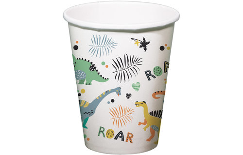Dino Roars Bekers - 6 stuks - Dinosaurus feestartikelen