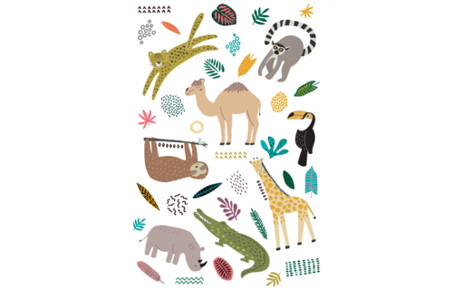 Animals Party Tatoeages - 6 stuks - Wilde dieren feestartikelen