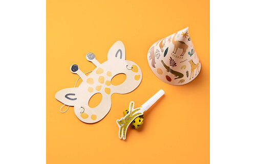 Animals Party Hoedjes - 6 stuks - Wilde dieren feestartikelen