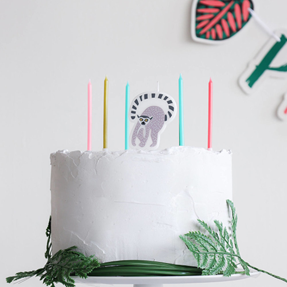 Animals Party Taartkaarsjes - 11 stuks - Wilde dieren feestartikelen