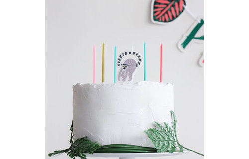 Animals Party Taartkaarsjes - 11 stuks - Wilde dieren feestartikelen